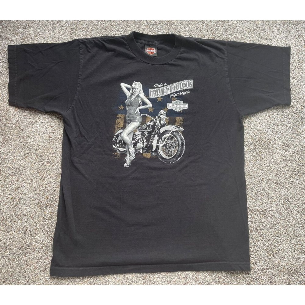 Vintage Mens XL Harley Davidson Motorcycles Staunton, VA Double Sided T-Shirt